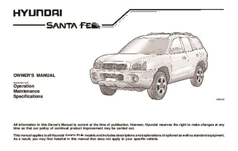 2003 santa fe 3.5 l passenger side junction box|HYUNDAI 2003 SANTA FE AUTOMOBILE OWNER'S MANUAL.